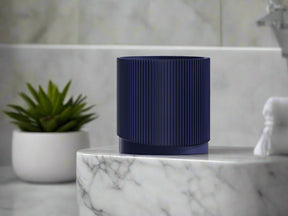 Mid-Century Ribbed Planter with Drainage and Saucer