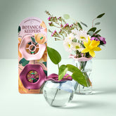 Two Botanical Keepers in packaging, designed for arranging and propagating plants, displayed with vases and flowers.
