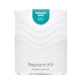 Immersion Hydroponic Replant Kit packaging featuring organic basil with a clean, modern design and clear labeling.