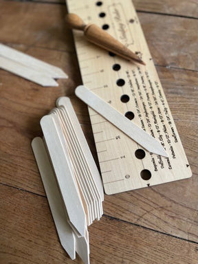 Garden Gift Set - American Hardwood Seed and Bed Ruler, Dibblers, Pot Tamper and Markers