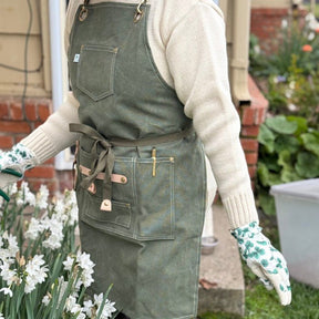 Gardening Apron - Waxed Canvas Apron with Pockets