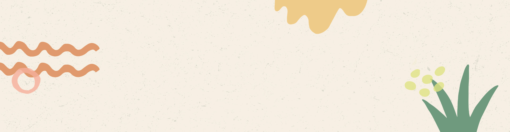 Abstract background featuring wavy orange lines, yellow shapes, and a green plant, ideal for promoting indoor gardening kits.