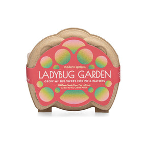 Curious Critters Ladybug Garden Kit packaging featuring colorful design, promoting wildflower growth for pollinators.